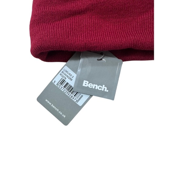 Bench. Knit Beanie Hat Winter Warm Acrylic Red Casual Unisex NWT - Picture 3 of 4